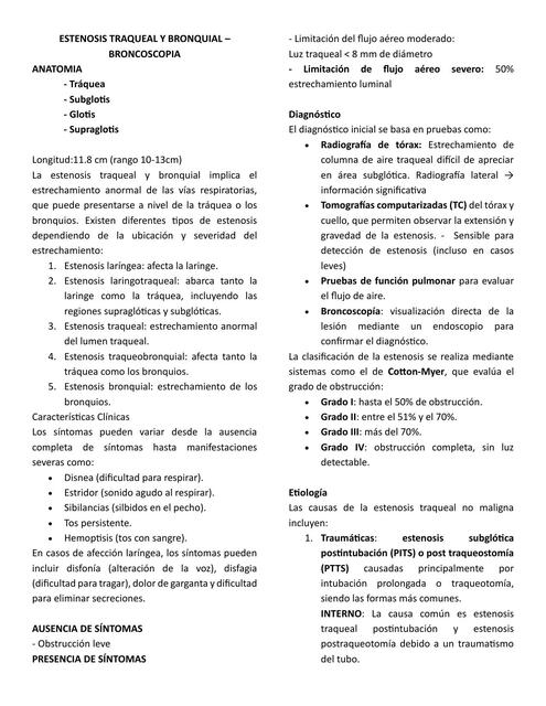 ESTENOSIS TRAQUEAL Y ESTENOSIS BRONQUIAL