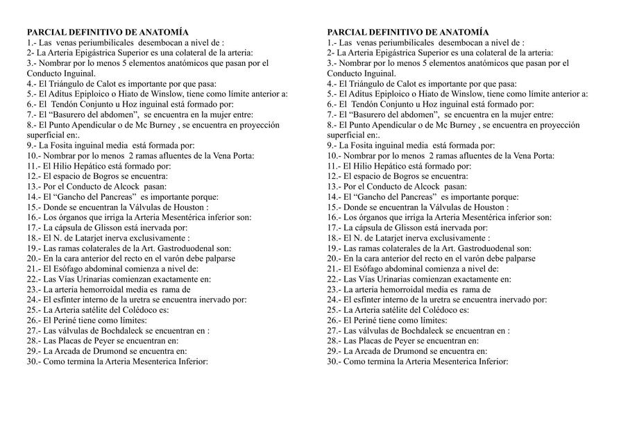 Clavesparcial abdomen EXAM