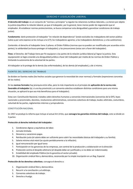 Derecho y legislación laboral