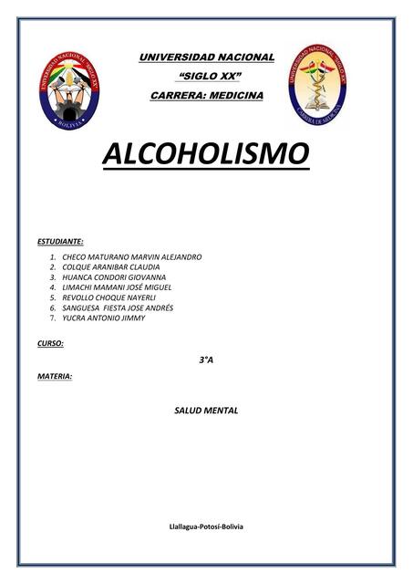 ALCOHOLISMO INFORME