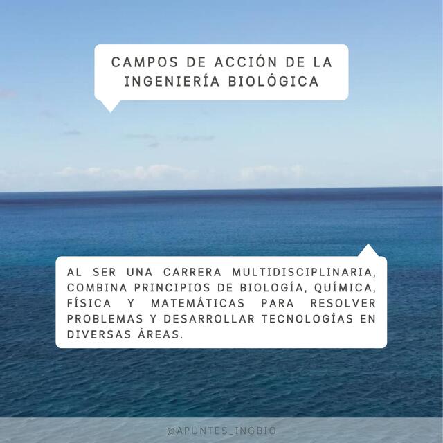 Campos de acción de la Ingeniería Biológica