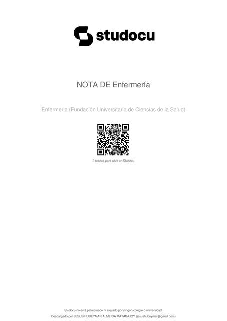 nota de enfermeria