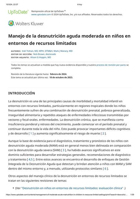 Manejo de la desnutricion aguda moderada en niños