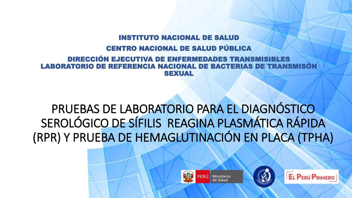 PPT TALLER PRUEBA RAPIDA SÍFILIS - RPR- TPHA