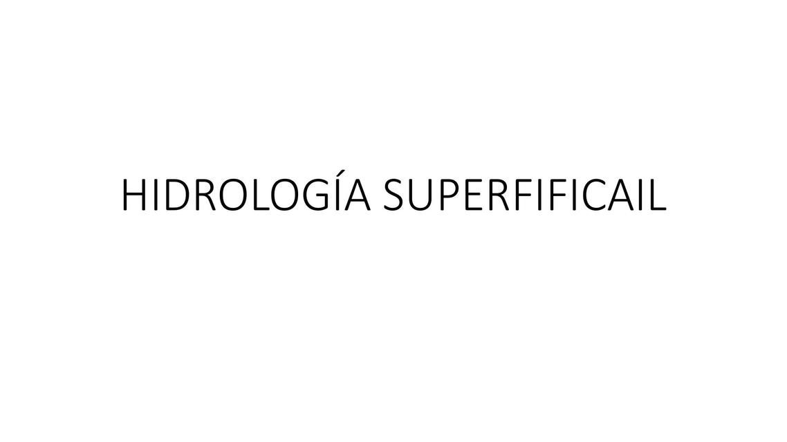 Hidrología Superficial 