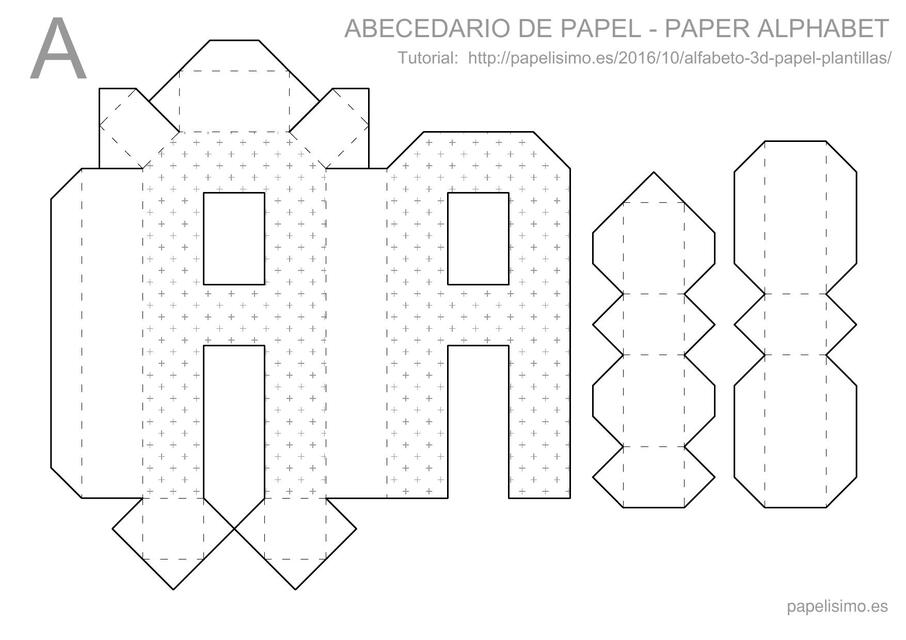 Abecedario de papel 3D AZ Paper Alphabet