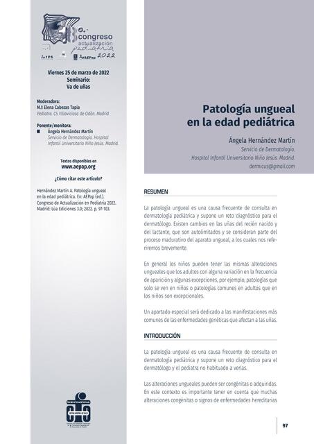 36 Patología ungueal en la edad pediátrica Articul