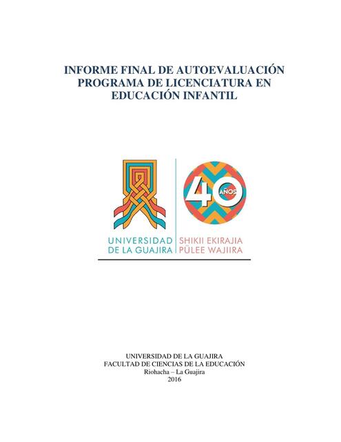 Informe Final Autoevaluación Educación Infantil