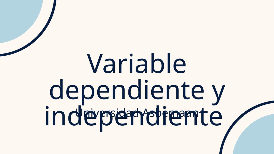 Variables dependientes e independientes