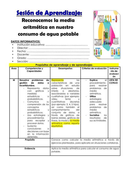 6 GRADO DIA 4 MAT RECONOCEMOS LA MEDIA ARITMÉTICA