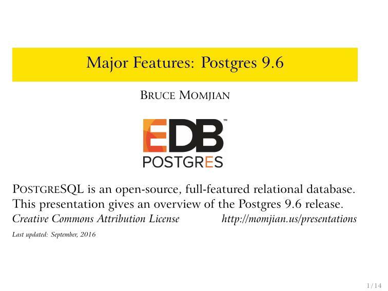 Major Features Of Postgresql 9.6 | HackerNews | uDocz
