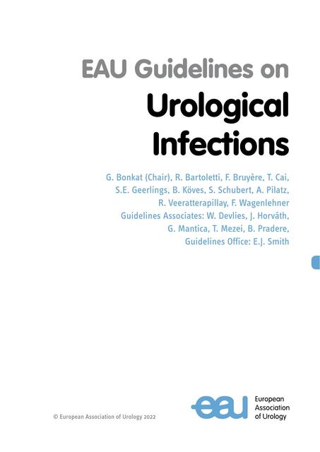 EAU Guidelines on Urological Infections 2022