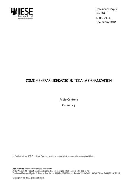 Cómo generar Liderazgo en toda la organización