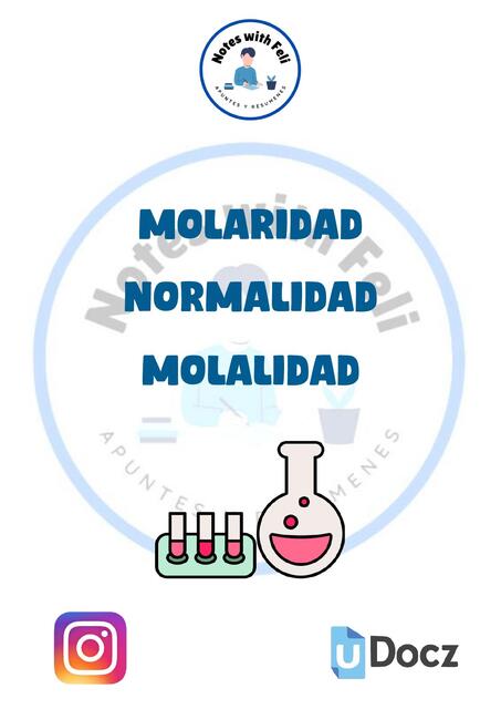 Molaridad Normalidad y Molalidad