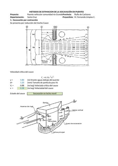 Metodos para la Estimacin de La Socavacion en Puen