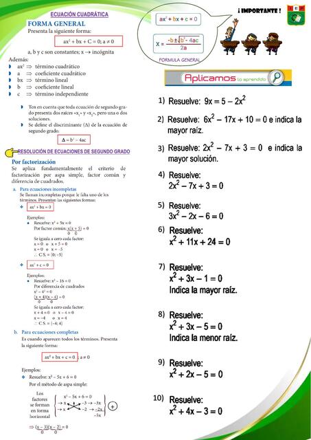 Ecuaciones Cuadráticas