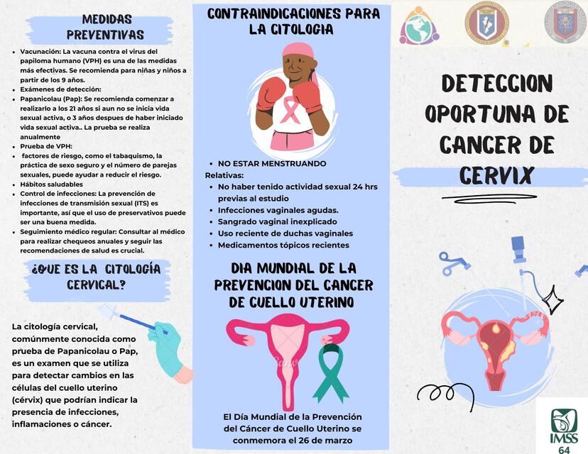 Folleto de Detección de Cancer de Cervix