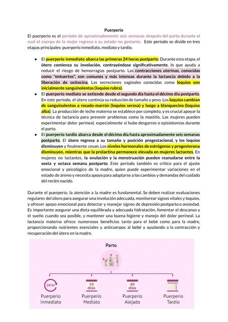 Puerperio y Trastornos del Líquido Amniótico