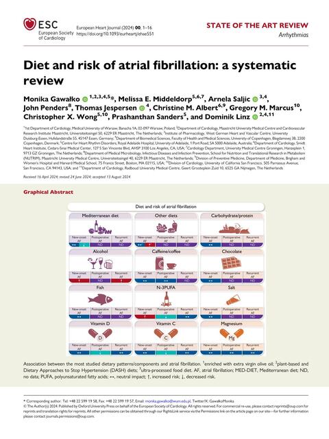 Diet and risk of atrial fibrillation a systematic | Jesús Rojas | uDocz