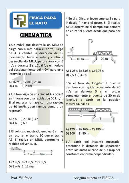 100 preguntas MRU MRUV