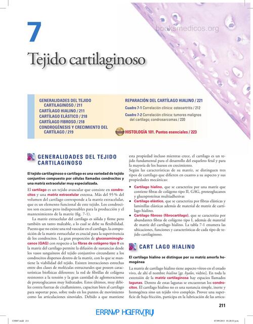 Ross Histologia Texto y Atlas 7a Ed T Cartilaginos