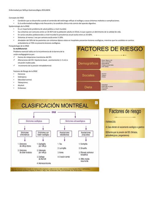 Enfermedad por Reflujo Gastroesofágico RESUMEN