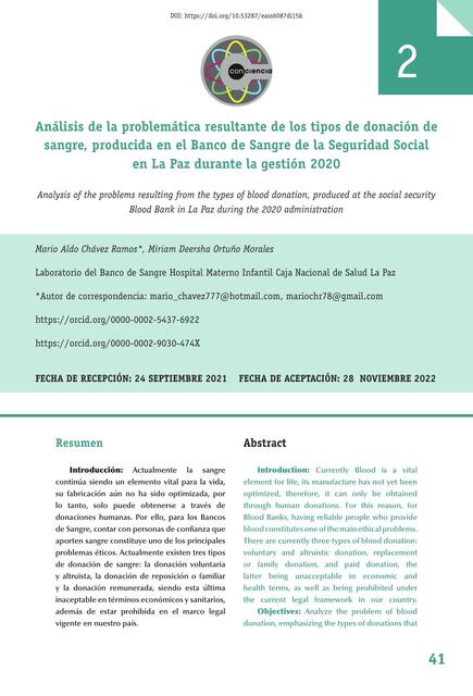 AC Tejido Sanguíneo 2 Análisis de la problemática