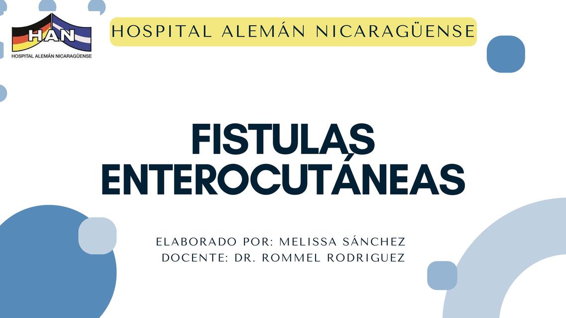 Fistulas enterocutáneas