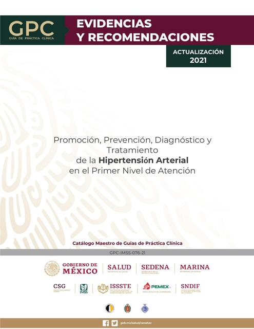 Guía de práctica clínica de hipertensión arterial