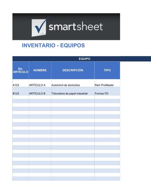 6 Equipment Inventory Template ES1