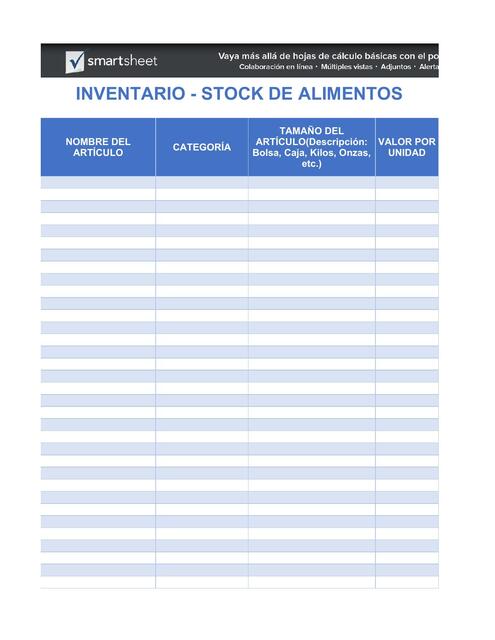 7 Food Inventory Template ES1