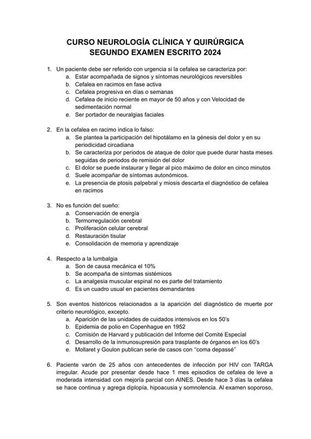 EXAMEN 2 NEUROLOGIA | RAYMUNDO MIGUEL TRELLES LOVON | uDocz