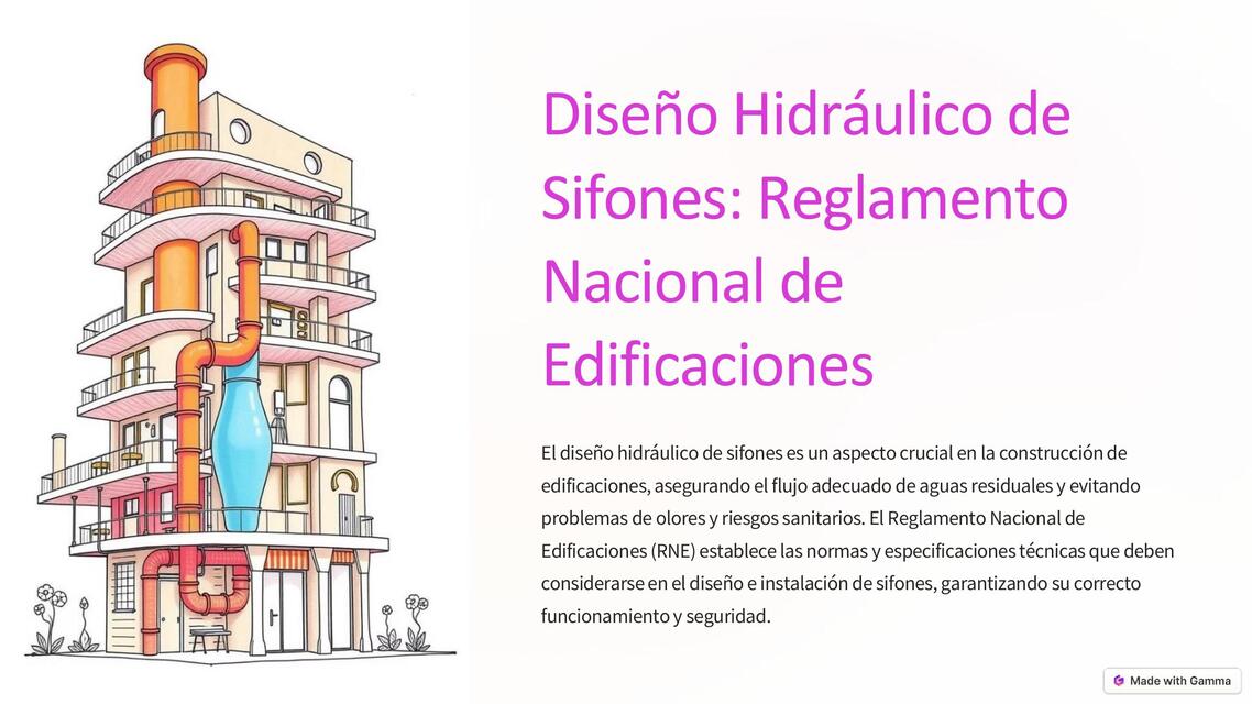 Diseno Hidraulico de Sifones Reglamento Nacional de edificaciones 