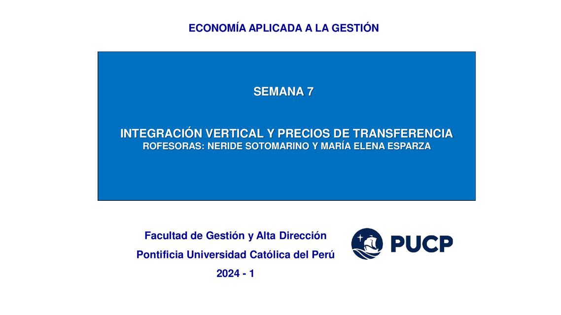 Integración vertical y precios de transferencia 