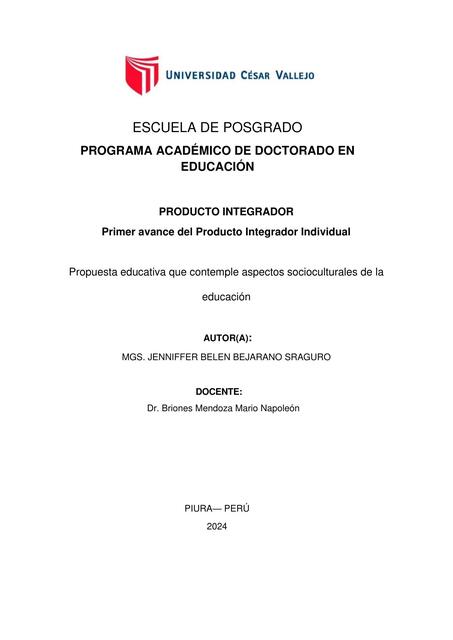 PROPUESTA DE PRODUCTO INTEGRADOR