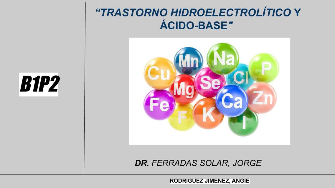 TRASTORNO HIDROELECTROLITICO