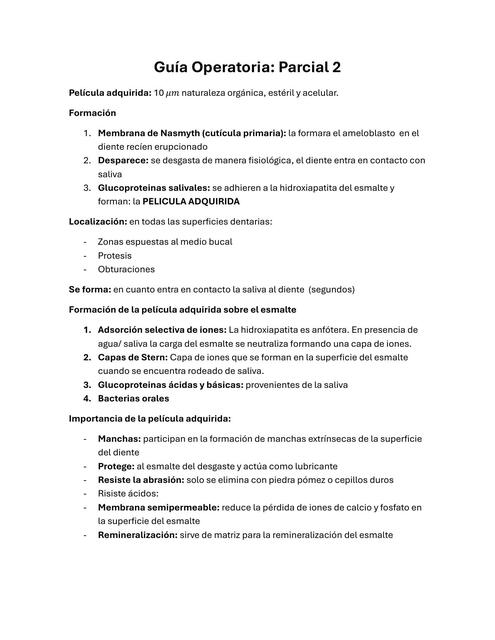 Guía Operatoria parcial 2