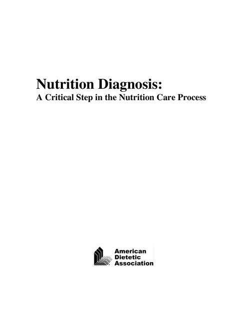 Nutritional Diagnosis