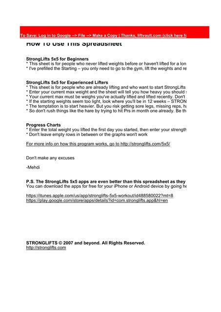 Stronglifts 5x5 Lb LiftVault Com Nai UDocz Stronglifts 5x5 Lb LiftVault Com Nai UDocz