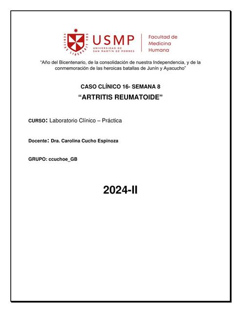 SEM 8 CC2 LAB ARTRITIS REUMATOIDE