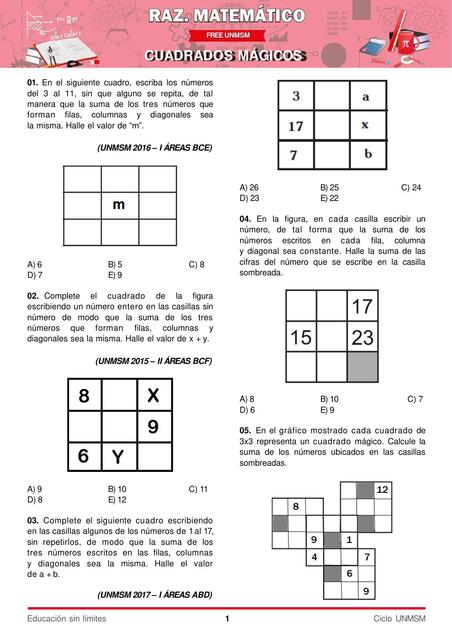 escaneos CUADRADOS MÁGICOS RAZ MATEMÁTICO