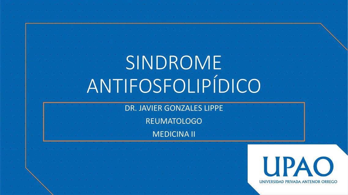 Sindrome antifosfolipdico