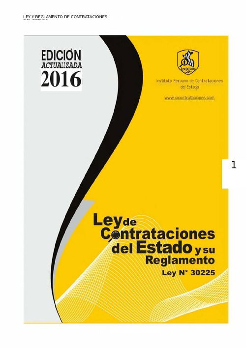 Ley N° 30225 Y Su Reglamento 2016