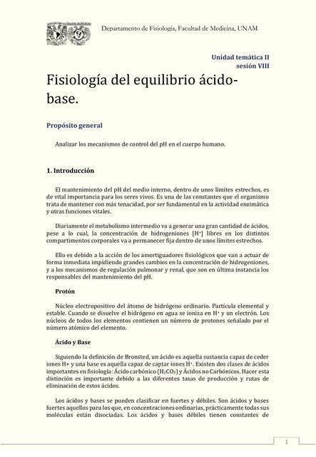 Lectura Fisiología del equilibrio ácido