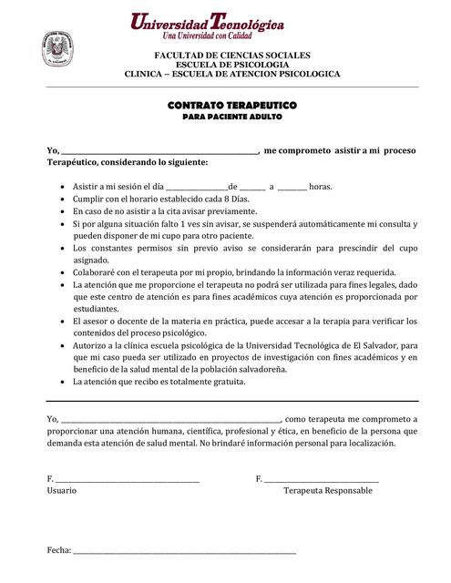 Contrato Terapeutico Adulto