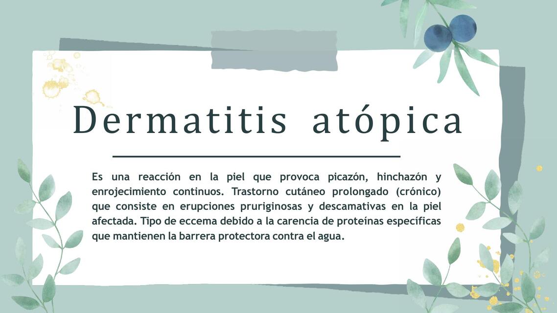 DERMATITIS ATOPICA Y VITILIGO