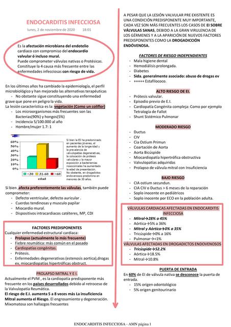 ENDOCARDITIS INFECCIOSA AMN