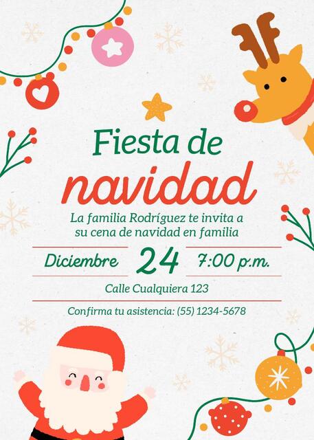 Invitación Fiesta de Navidad moderno rojo