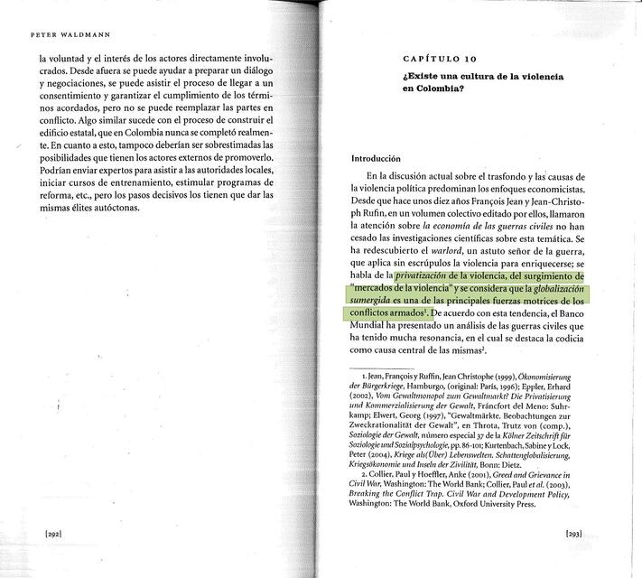 existe una cultura de violencia en colombia lectura