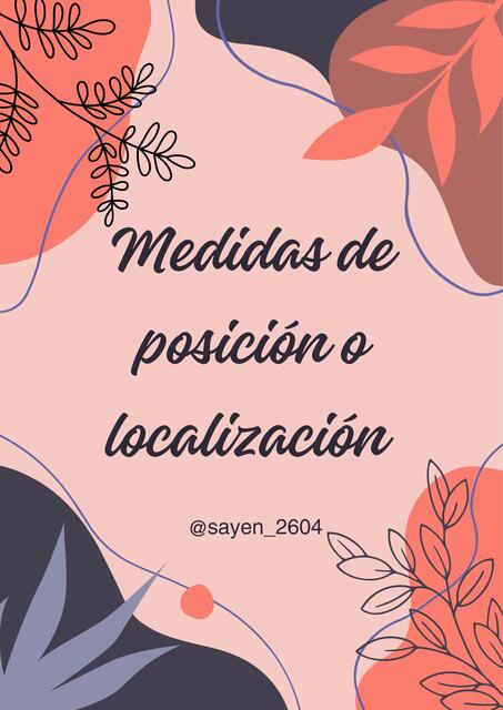 Medidas de posición o localización